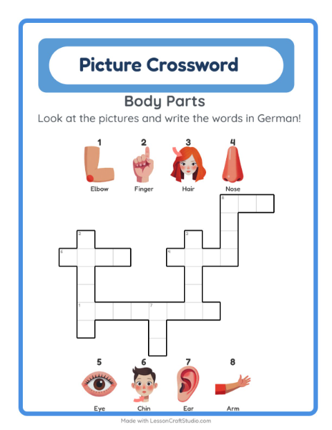 Picture crossword – Body Parts
