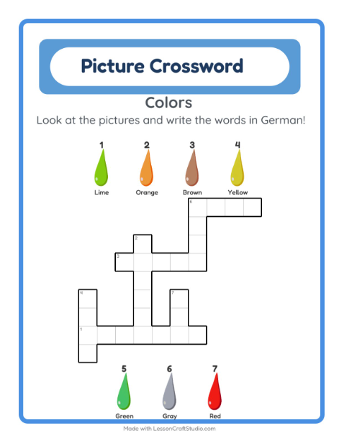 Picture crossword – Colors