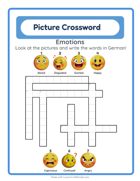 Picture crossword – Feelings