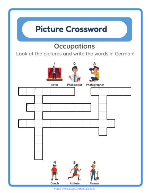 Picture crossword – Community Helpers