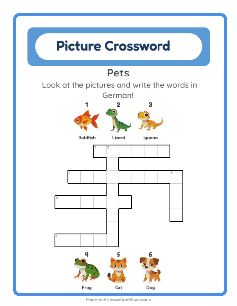 Picture crossword – Pets