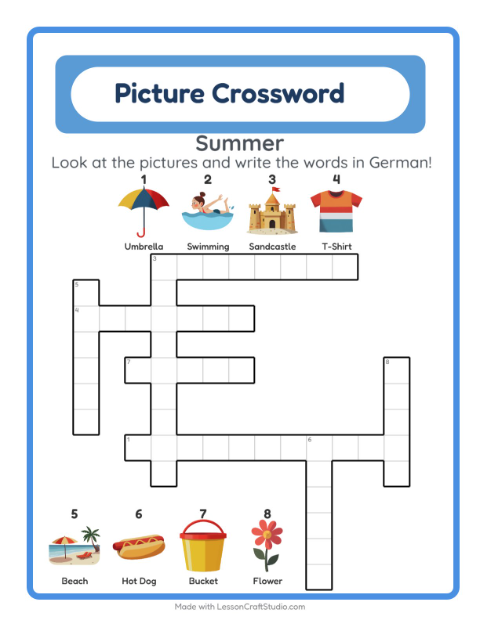 Picture crossword – Summer