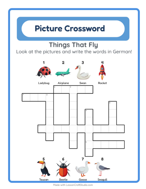 Picture crossword – Things That Fly