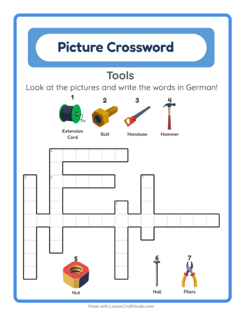 Picture crossword – Tools
