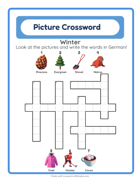 Picture crossword – Winter