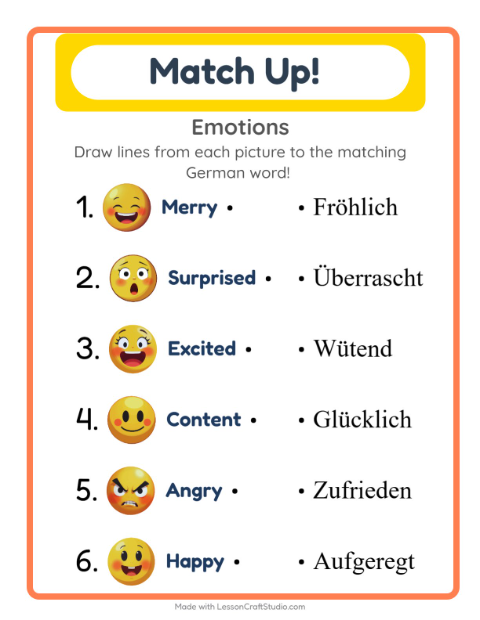 Picture-word match – Feelings