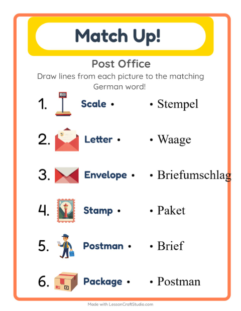 Picture-word match – Post Office