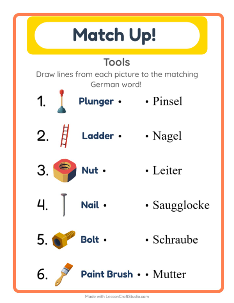 Picture-word match – Tools