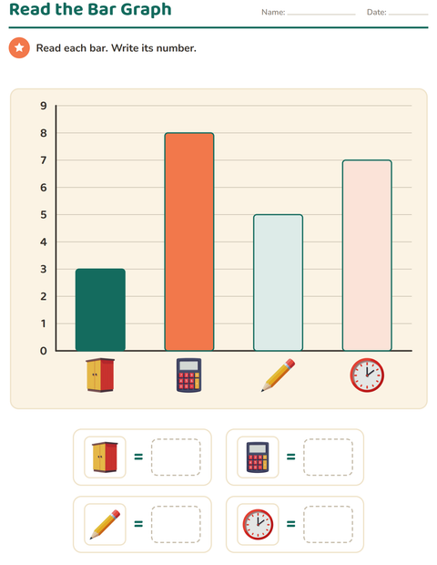 Preview of Graphs and Data worksheet featuring Classroom for grade 1