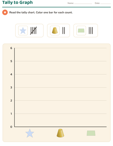 Preview of Graphs and Data worksheet featuring Shapes for grade 2