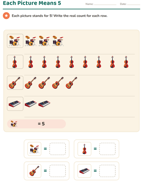 Preview of Graphs and Data worksheet featuring Music for grade 3