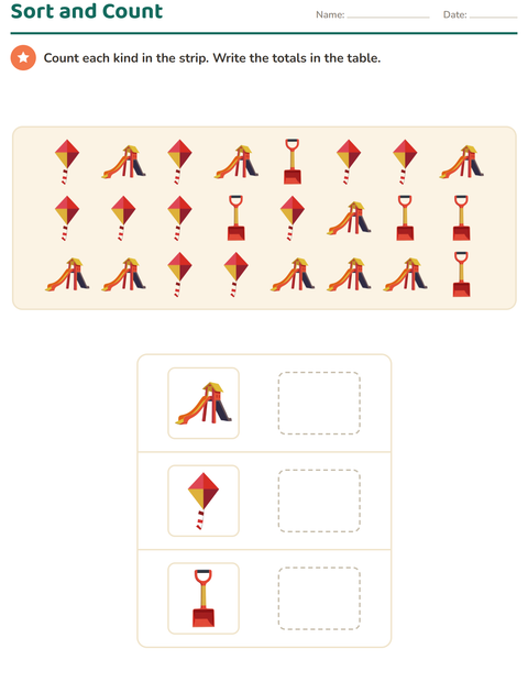 Preview of Graphs and Data worksheet featuring Toys for grade 1