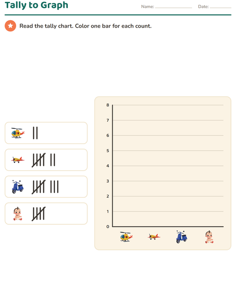 Preview of Graphs and Data worksheet featuring Toys for grade 2
