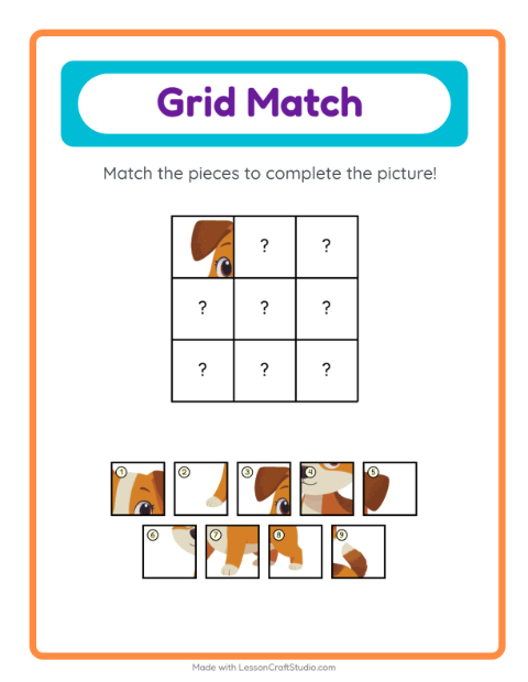 Preview of Math Puzzle worksheet featuring Zoo Animals for grade 1