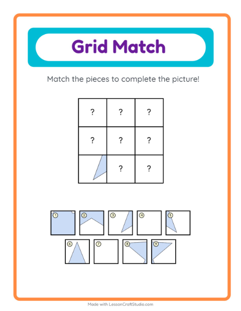 Preview of Missing Pieces worksheet featuring Kitchen Tools for kindergarten