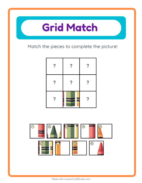 Preview of Picture Sudoku worksheet featuring Activities for kindergarten