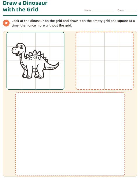 Preview of Draw a Dinosaur with the Grid