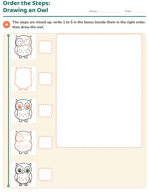Preview of Order the Steps: Drawing an Owl