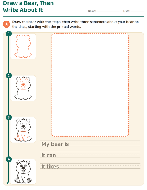 Preview of Draw a Bear, Then Write About It