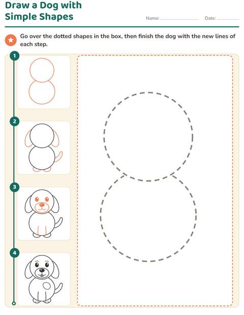 Draw a Dog with Simple Shapes
