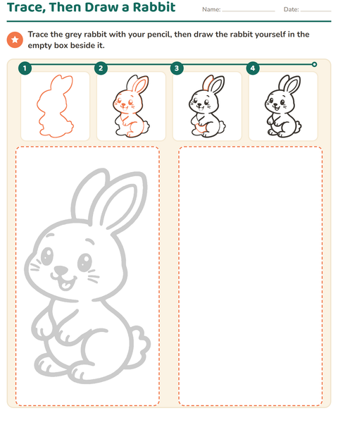 Trace a Rabbit, Then Draw It Yourself