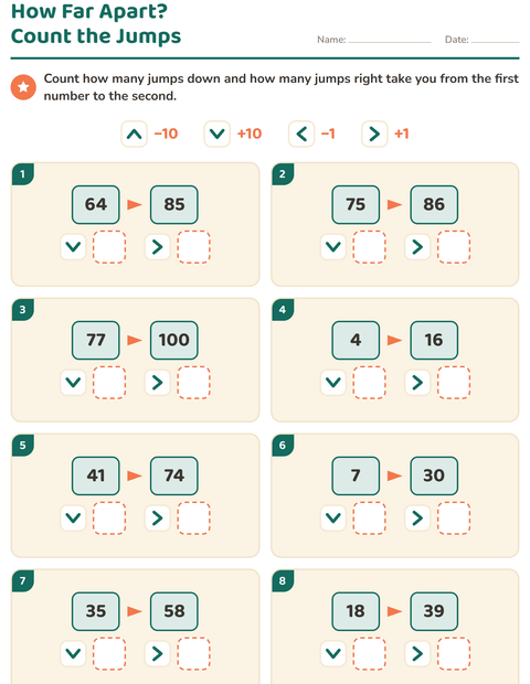 Preview of Hundreds Chart Puzzles worksheet for grade 2
