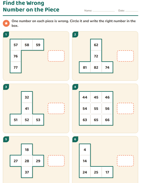 Preview of Hundreds Chart Puzzles worksheet for grade 1
