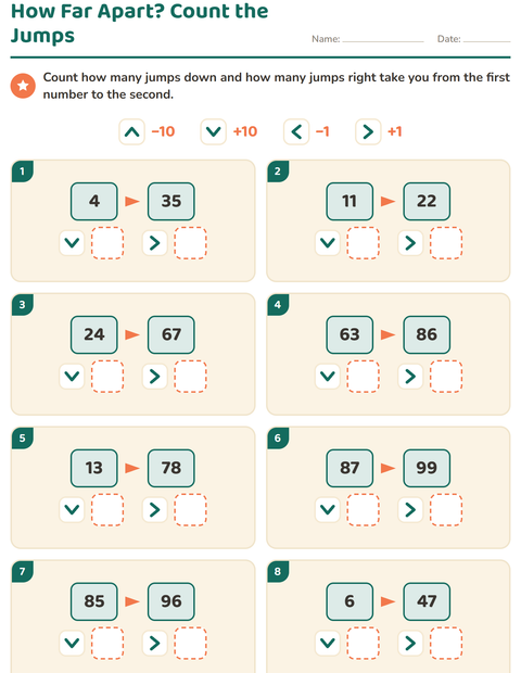 Preview of Hundreds Chart Puzzles worksheet for grade 2