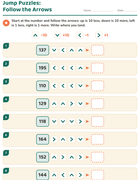 Preview of Hundreds Chart Puzzles worksheet for grade 2