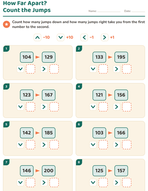 Preview of Hundreds Chart Puzzles worksheet for grade 2