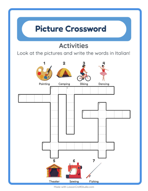 Picture crossword – Activities
