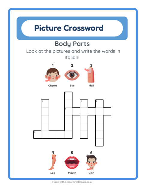 Picture crossword – Body Parts