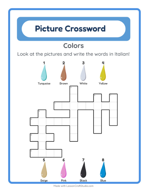 Picture crossword – Colors