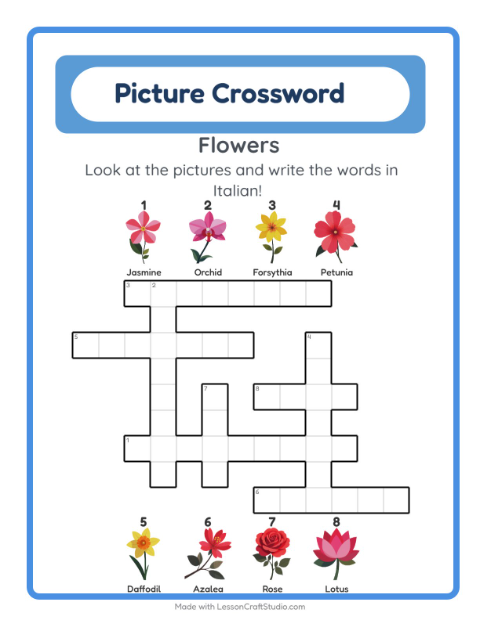 Picture crossword – Flowers