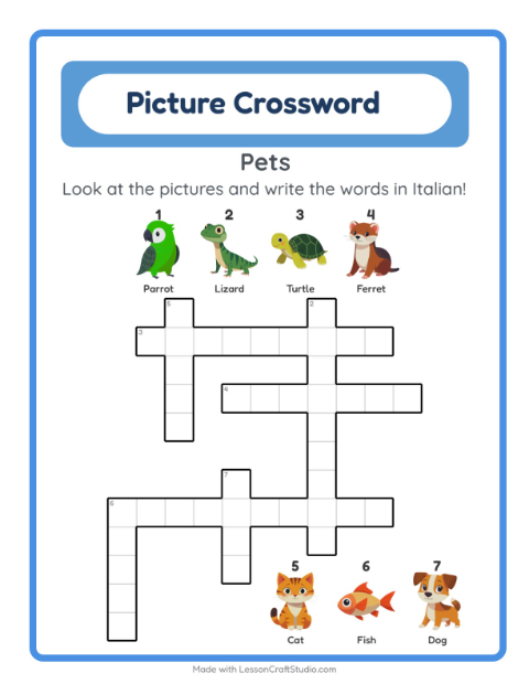 Picture crossword – Pets