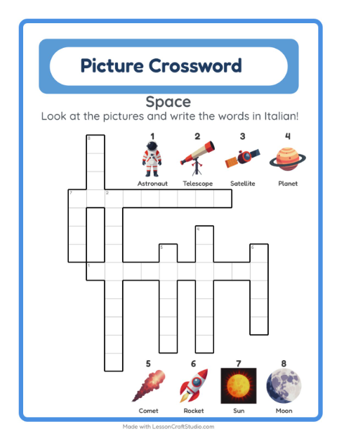 Picture crossword – Space