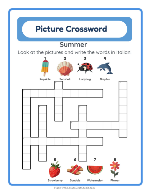 Picture crossword – Summer