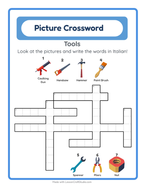 Picture crossword – Tools