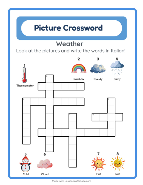 Picture crossword – Weather