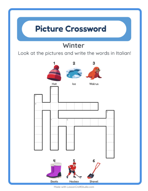 Picture crossword – Winter