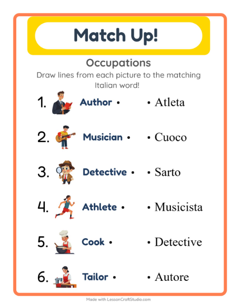 Picture-word match – Community Helpers