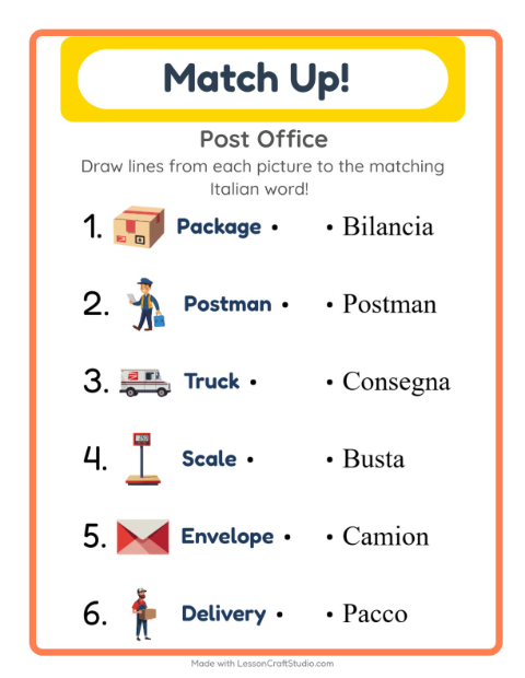 Picture-word match – Post Office