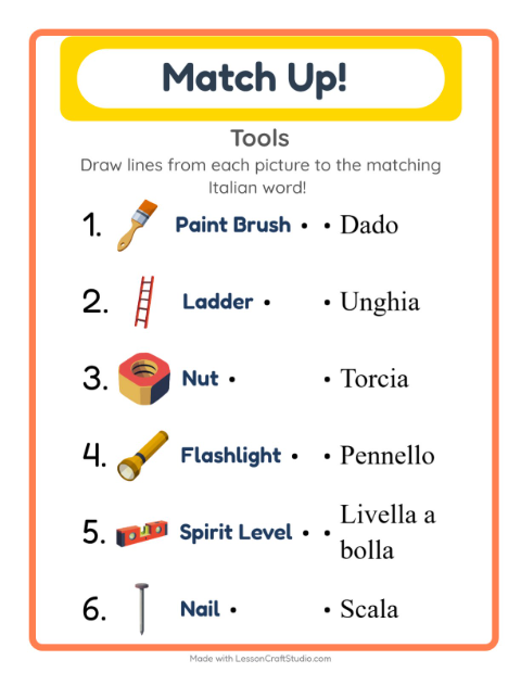 Picture-word match – Tools