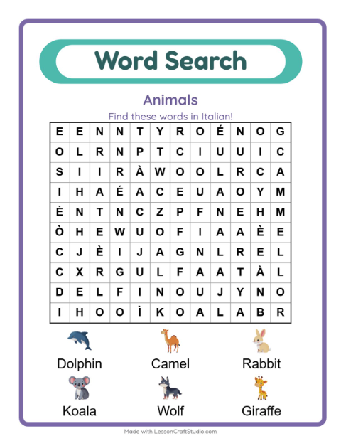 Preview of CONIGLIO holds a sound English has no letters for