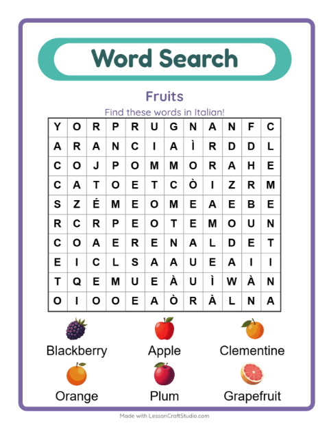 Preview of Six fruits to find, and two that look alike at speed