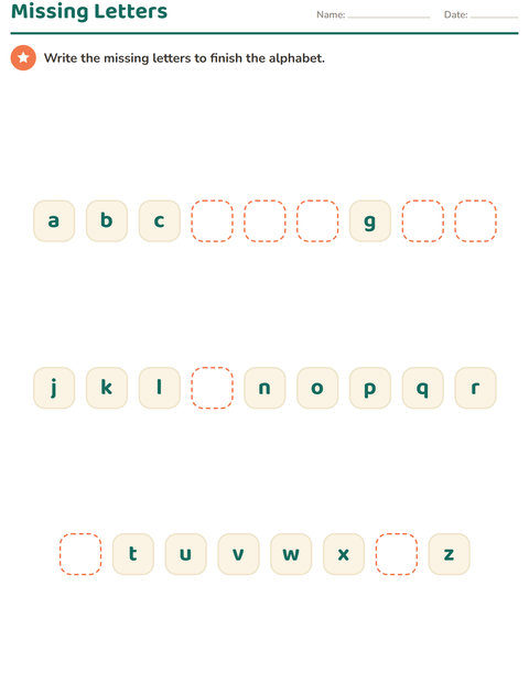 Preview of Letter Knowledge worksheet for kindergarten