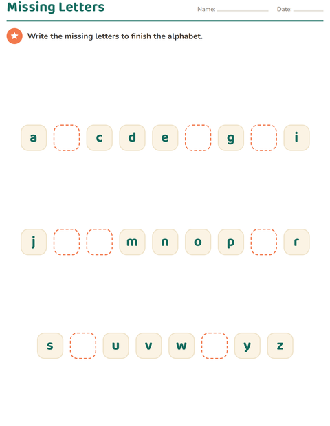 Preview of Letter Knowledge worksheet for kindergarten