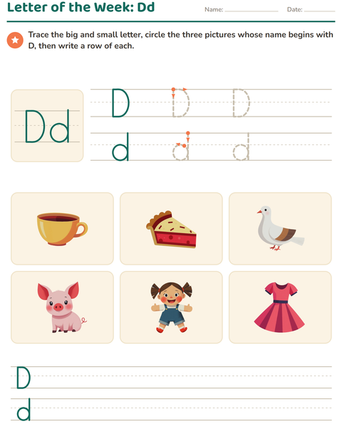 Preview of Letter of the Week worksheet for kindergarten