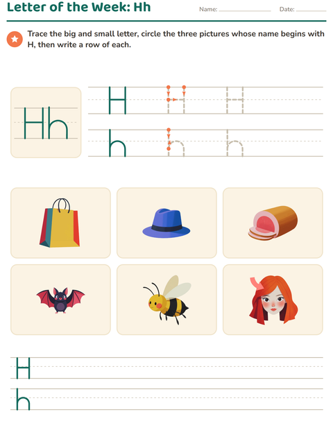 Preview of Letter of the Week worksheet for kindergarten