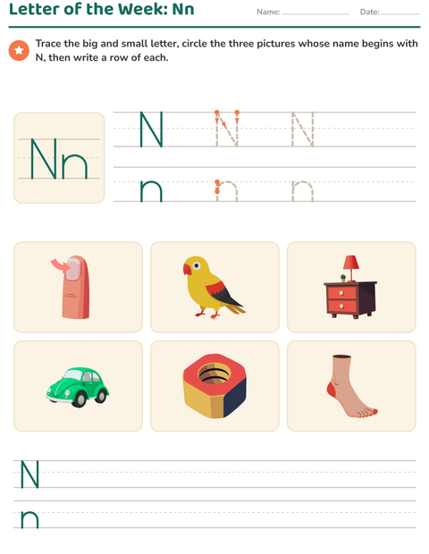 Preview of Letter of the Week worksheet for kindergarten